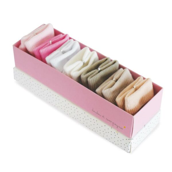 Doudou et Compagnie Set ponožek v krabičce 0-6m růžové