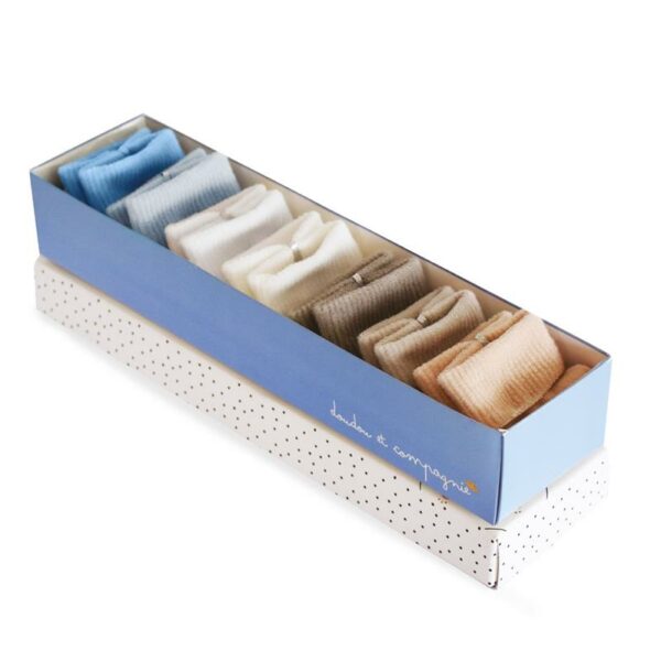 Doudou et Compagnie Set ponožek v krabičce 0-6m modré