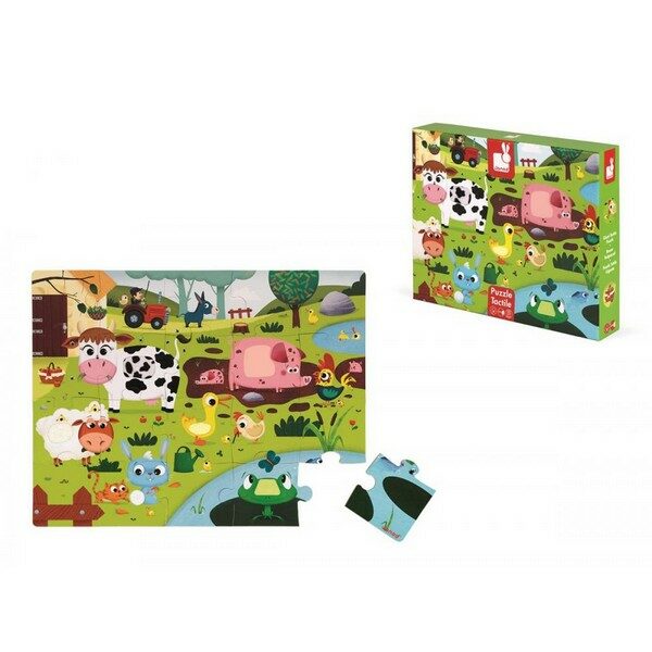 Janod Puzzle dotykov Zvtka na farm s texturou 20 dl od 3-6 let
