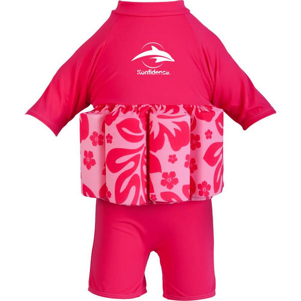 Konfidence Floatsuit – Plavky na učení plavání Pink Hibiscus