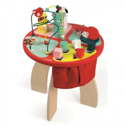 Janod Dřevěný hrací stolek s aktivitami na jemnou motoriku Baby Forest od 1 roku