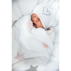 Muelnov swaddle pikrvka 2-set Stars Pink 115 x 115 cm