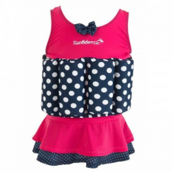 Konfidence Floatsuit Plavky pro uen plavn Navy Polka dot